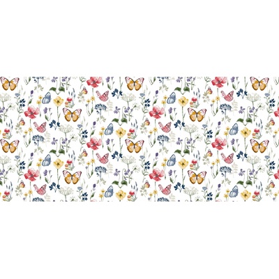 Sanem Plastik 1431 PVC ubrus Florista luční kvítí motýlci role role 20 m 140cm x2000cm