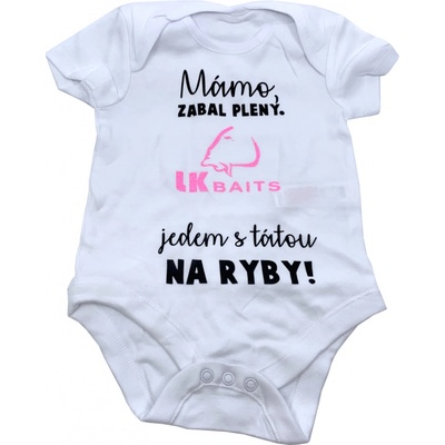 LK Baits body krátky rukáv Mama zabal plienky mesiacov ružový nápis