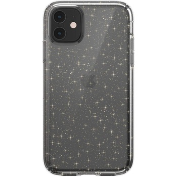 Speck Presidio Glitter Clear Case - удароустойчив хибриден кейс за iPhone 11 (прозрачен)