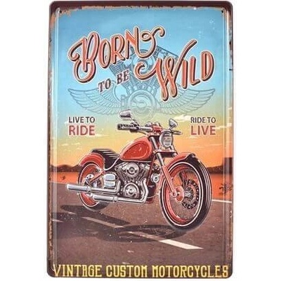 Ceduľa Born To Be Wild Vintage style 30cm x 20cm Plechová tabuľa