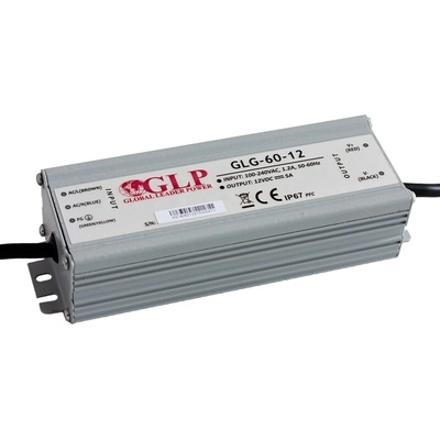 MI6, 60W Profesionální napájecí zdroj, GLG-60-12, 12V, 5A, IP67