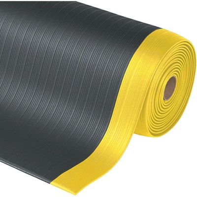 Notrax 408 Airug Plus Protiúnavová vinylová rohož s rebrovým vzorom čierna / žltá 91 cm x 18,3 m