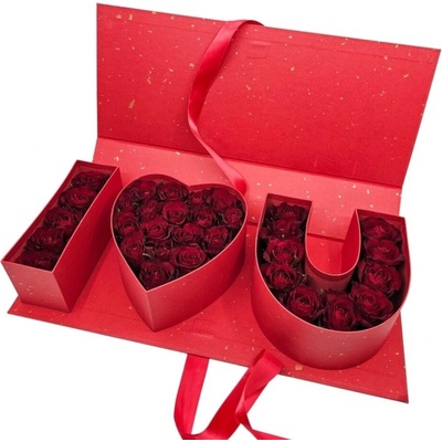 Červený I Love You Box růží 001
