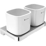 Nimco Maya - Чаша за четки и паста с държач, бяла/хром MA 29058DK-26 (MA 29058DK-26)