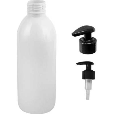 Tera plastová lékovka bílá s černou pumpičkou Tera 300 ml