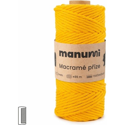 Manumi Macramé priadza stáčaná 3mm tmavožltá - 1 ks