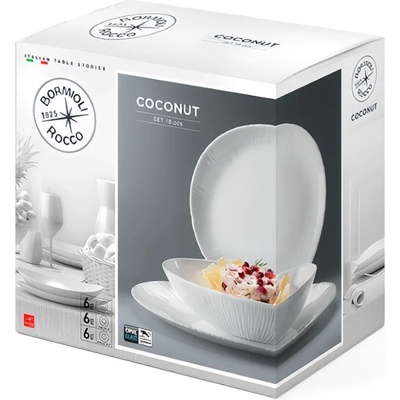 Bormioli Rocco súprava tanierov Coconut Tavola 18 ks
