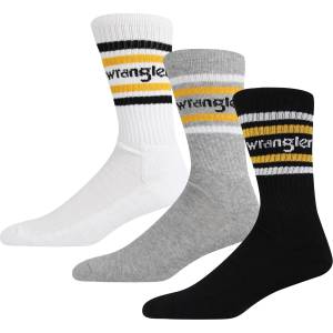 Wrangler Чорапи Wrangler Men's Malm Cotton Crew Socks - White/Grey/Blk