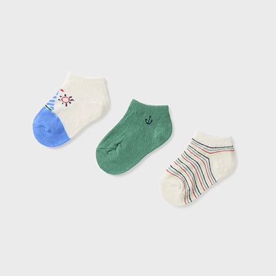 Mayoral Комплект от 3 чифта чорапи с цветни шампи за бебе момче Майорал