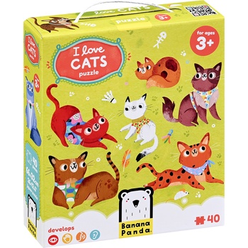 BANANA PANDA Детски пъзел Banana Panda от 40 части - Аз обичам котки (49288)