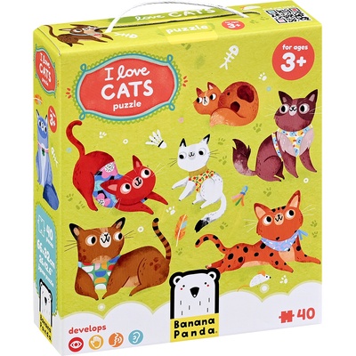 BANANA PANDA Детски пъзел Banana Panda от 40 части - Аз обичам котки (49288)