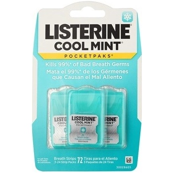 Listerine Cool Mint osvěžující pásky proti zápachu z úst Breath Strips 3 x 24 Ks