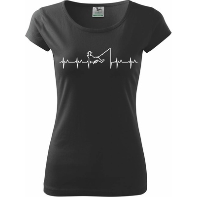 Rybář ekg Pure dámske tričko Čierna