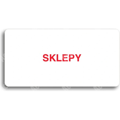 ACCEPT Piktogram SKLEPY - bílá tabulka - barevný tisk bez rámečku