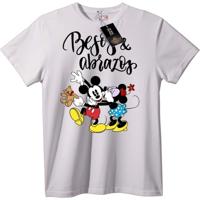 NOONEBRAND Тениска Mickey и Minnie с целувки - XS, White
