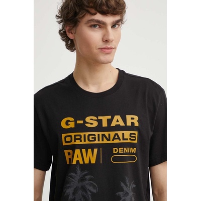 G-Star Raw Памучна тениска G-Star Raw в черно с принт D24681-336 (D24681.336)