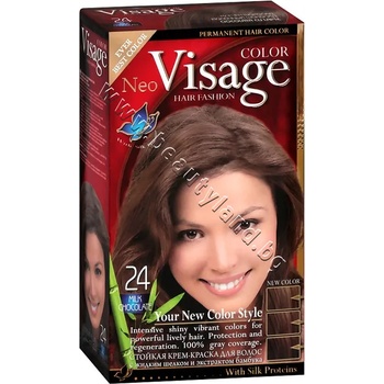 Боя за коса Visage Fashion Permanent Hair Color, 24 Milk Chocolate, p/n VI-206024 - Трайна крем-боя за коса, млечен шоколад (VI-206024)