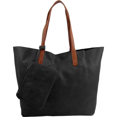 Barebag Veľká shopper dámska taška s crossbody vo vnútri čierna