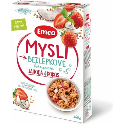 Emco Mysli bezlepkové jahoda a kokos 340 g