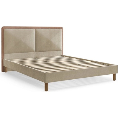 Bobochic Сиво-розово тапицирано двойно легло 160x200 cm тапицирано с включена подматрачна рамка Mara - Bobochic Paris (8822)