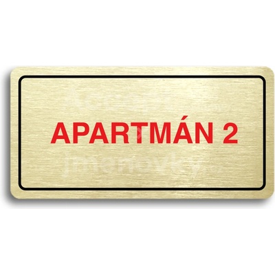 ACCEPT Piktogram APARTMÁN 2 - zlatá tabulka - barevný tisk
