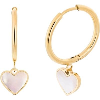 Preciosa Pozlátené náušnice s perleťou Mother of Pearl Heart 7491Y01