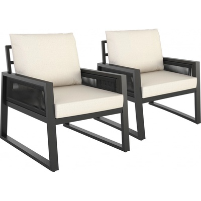 tectake 406016 zahradní set captive v lanovém designu - sada 3 (2 x křeslo)