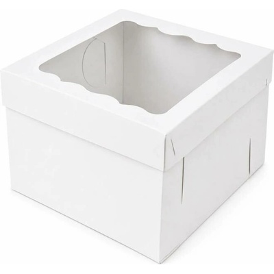 Cake Star Dortová krabice MELISA bílá s okénkem (31,7 x 31,7 x 25 cm) – Sleviste.cz