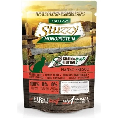 Stuzzy Monoprotein Grain&Gluten Free Fresh Beef - Пауч за израснали котки с говеждо, 5 броя х 85 гр