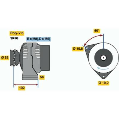BOSCH Alternátor 12V 120A REPAS.