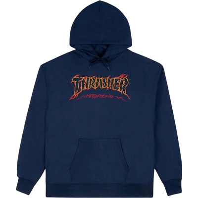 Thrasher FLAME Logo hoodie NAVY blue