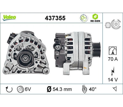 VALEO Alternátor VALEO 437355
