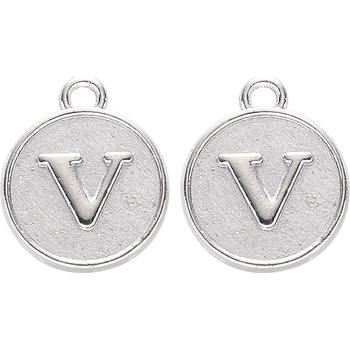 Kovový přívěsek placička s písmenem A Z 14 x 12 x 2 mm 1 ks Písmena: A