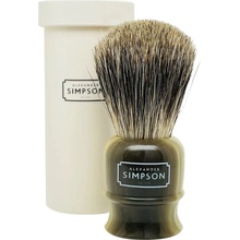 Simpson Highbury Faux Horn Pure Badger Travel Brush