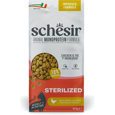 Schesir Cat Sterilized Animal Monoprotein Formula kuracie mäso 10 kg