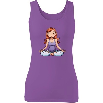 Tričko s potiskem Meditace Fialová – Zboží Dáma