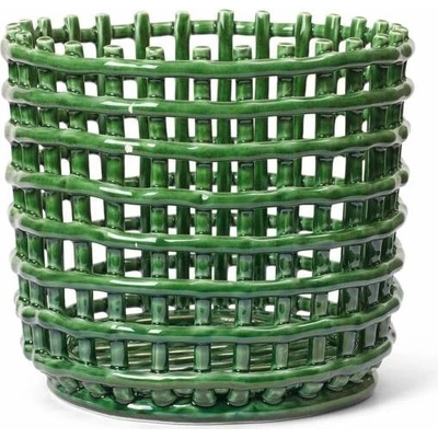 Ferm Living organizér Ceramic Basket L green