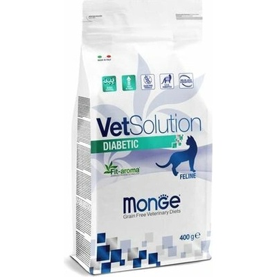 MONGE VetSolution Cat Diabetic diétne suché s cukrovkou Diabetes Mellitus 0,4 kg