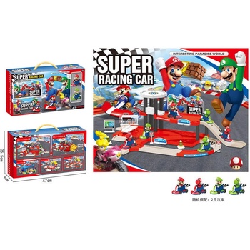 Детски паркинг среден размер на 2 нива и хеликоптерна площадка Марио