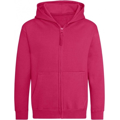 Just Hoods dětská mikina na zip College žhavá růžová