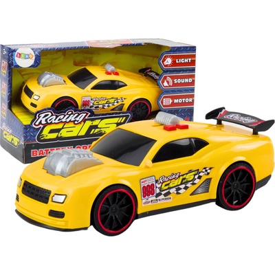 mamido Závodné auto so svetlami a zvukmi otvárací motor žlté