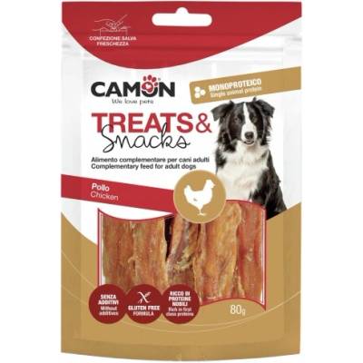 Camon Treats Snack Soft Chicken Strips - деликатесно лакомство за кучета, парчета сушено чисто пилешко месо 80 гр, Италия - AE015