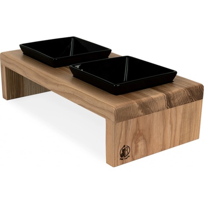 Svět Tlapky Stojan na 2 keramické misky pro psa GASTON PLUS 20 cm miska 17 x 17 cm 44 x 24 cm