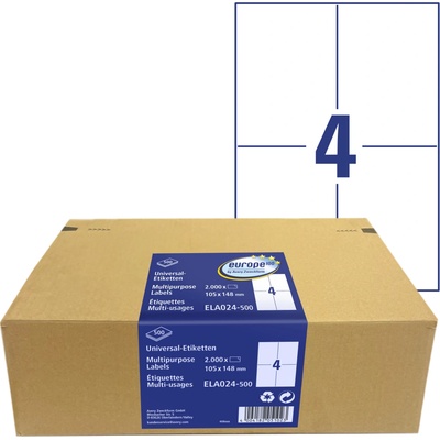 Avery Zweckform Europe100 ELA024-500 Samolepicí etikety 105 x 148 mm 2000 ks bílé