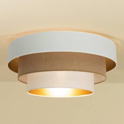 BELIS Таванно осветително тяло WENTA 1xE27/60W/230V Ø 50 cm бяло/кафяво (BE1110)