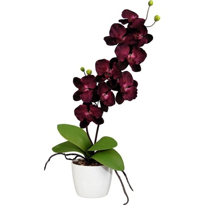 Umelá kvetina Orchidea fialová v kvetináči, 60cm