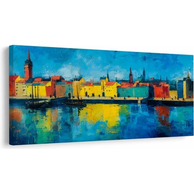 Obraz živé barvy městské krajiny - 100x50