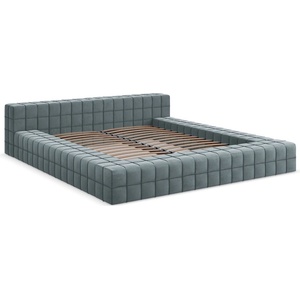 Makamii Светлосиньо двойно тапицирано легло с включена подматрачна рамка 140x200 cm Akela - Makamii (AKELA_BF140_1_P1_C15)