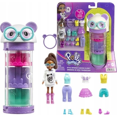 Mattel Polly Pocket Style Spinner Fashion šatník panda