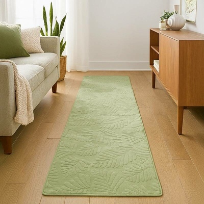 Takoy Koberec 80x300 vzor listí zelený-HT-00410 | 80 x 300 cm